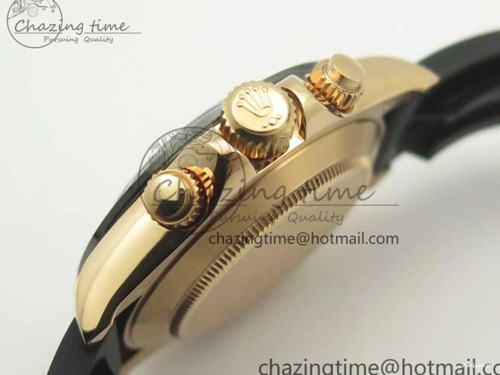 On Daytona Gold Black Super Clone Best Dial 116515 Edition 1:1 Rubber A4130 Strap Rose V2 ARF 1229